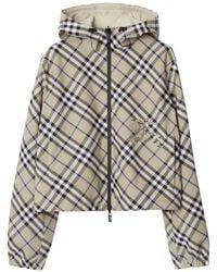 Burberry - Wendbare Cropped-Jacke mit Check - Lyst