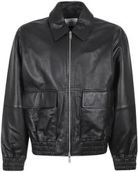 Studio Nicholson - Piston Zip-Up Leather Jacket - Lyst