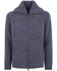 Nuur - Ribbed-Knit Zip-Up Cardigan - Lyst
