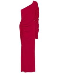 Patrizia Pepe - Asymmetric-Neck Ruffled-Detail Maxi Dress - Lyst