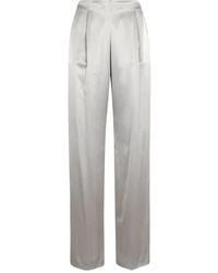 Alberta Ferretti - Pleated Straight-Leg Trousers - Lyst