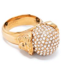 Versace - Ring Verfraaid Met Kristallen - Lyst