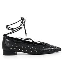 KARL LAGERFELD - Kerrie Studded Ballet Flats - Lyst