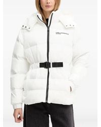 Karl Lagerfeld - Belted Puffer Jacket - Lyst