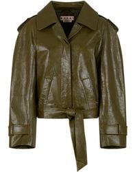 Marni - Cropped-Jacke aus Leder - Lyst