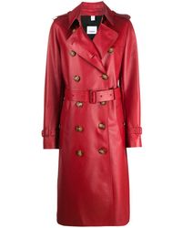 Burberry Kensington Trench Coat - Red