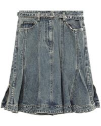 3.1 Phillip Lim - Belted Denim Skirt - Lyst