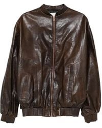 Magda Butrym - Zip-Front Leather Bomber Jacket - Lyst