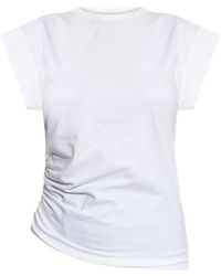 Officine Generale - Ruched-Detail Short-Sleeve T-Shirt - Lyst