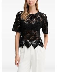 DKNY - Open-Work Crochet Top - Lyst