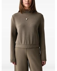 Guess - Logo-Plaque High-Neck Sweatshirt - Lyst