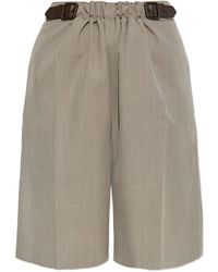 Loewe - Belted Pleated Shorts - Lyst