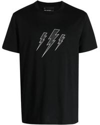 Neil Barrett - Thunderbolt-Print Cotton T-Shirt - Lyst