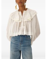 Chloé - Chloè Cropped Ruffled Top - Lyst
