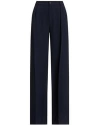 Ralph Lauren - Georgette Pleated Wide-Leg Trousers - Lyst