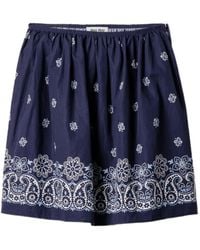 Miu Miu - Minirock Aus Baumwolle Und Leinen - Lyst