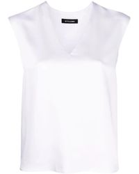Styland - Satin-Finish V-Neck Top - Lyst