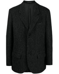Yohji Yamamoto - Notched-Lapels Contrasting-Trim Blazer - Lyst