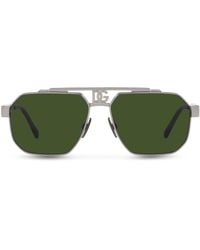 Dolce & Gabbana - Aviator-frame Tinted-lenses Sunglasses - Lyst