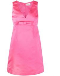 P.A.R.O.S.H. - V-neck Sleeveless Mini Dress Pink - Lyst