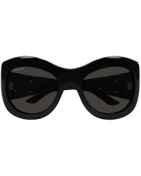 Gucci - Logo-Detail Geometric-Frame Sunglasses - Lyst