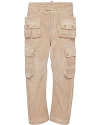 DSquared² - Faded-Effect Multi-Pocket Cargo Trousers - Lyst