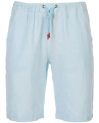 Kiton - Drawstring Linen Shorts - Lyst