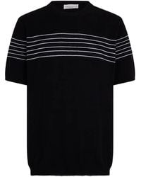 Roberto Collina - Stripe-Pattern Short-Sleeve T-Shirt - Lyst
