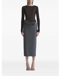 Mugler - Pinstripe Stretch Tube Skirt - Lyst