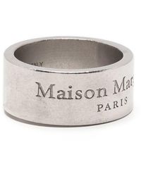 Maison Margiela - Logo-engraved Silver-tone Ring - Lyst