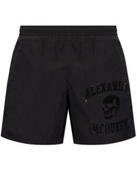 Alexander McQueen - Logo-print Swim Shorts - Lyst