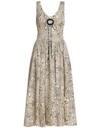Markarian - Penelope Floral-Print Keyhole Midi Dress - Lyst