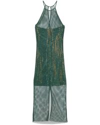 Patrizia Pepe - Rhinestoned Mesh Maxi Dress - Lyst