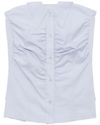 Low Classic - Button-Up Strapless Top - Lyst