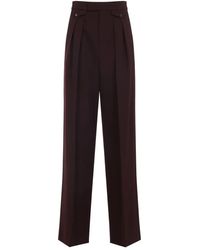 Chloé - Geplooide Broek Met Knoop - Lyst