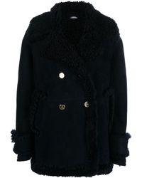 Thom Browne - Double-breasted Shearling Peacoat - Lyst