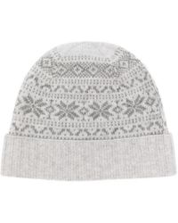 Eleventy - Fair-Isle Knitted Cashmere Beanie Hat - Lyst