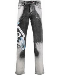 Philipp Plein - Bleached Straight-Leg Trousers - Lyst