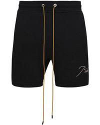 Rhude - Logo-embroidered Cotton Track Shorts - Lyst
