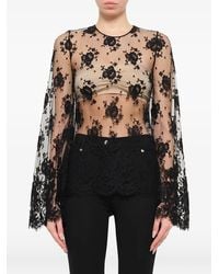 Givenchy - Sheer Floral Lace Blouse - Lyst