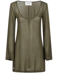 Anemos - Scoop-Neck Long-Sleeve Mini Dress - Lyst