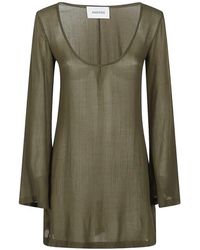 Anemos - Scoop-Neck Long-Sleeve Mini Dress - Lyst
