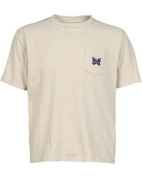 Needles - Papillon-Embroidered Pocket T-Shirt - Lyst