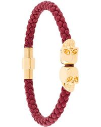 Northskull Pulsera entretejida con calavera - Rojo