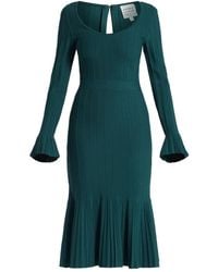 Hervé Léger - Robe Plissée Alena À Manches Évasées - Lyst