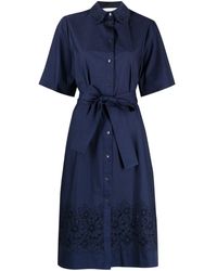 P.A.R.O.S.H. - Belted Midi Shirt Dress - Lyst