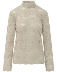 LE SULLY STUDIO - Lace High-Neck Blouse - Lyst