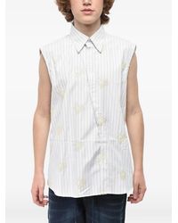 Off-White c/o Virgil Abloh - Sequin-Embroidered Striped Sleeveless Shirt - Lyst