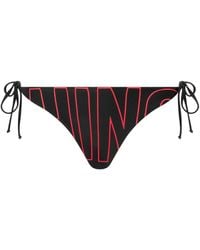Moschino - Logo-Print Side-Tie Bikini Bottoms - Lyst