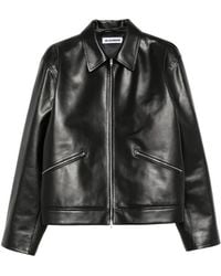 Jil Sander - Zip-Up Leather Jacket - Lyst